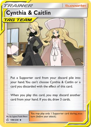 Cynthia & Caitlin 189/236  - Reverse Holofoil SM  Cosmic Eclipse - Uncommon