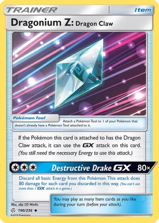 Dragonium Z: Dragon Claw 190/236  SM  Cosmic Eclipse - Uncommon