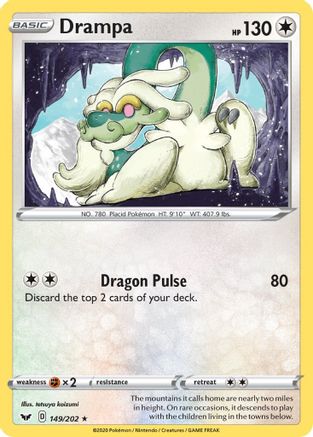 Drampa 149/202  SWSH01 Sword & Shield Base Set - Rare