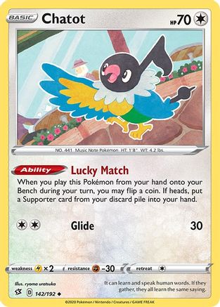 Chatot 142/192  SWSH02 Rebel Clash - Uncommon