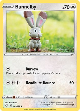 Bunnelby 146/192  SWSH02 Rebel Clash - Common