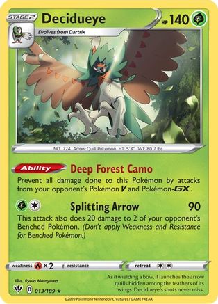 Decidueye 013/189  - Holofoil SWSH03 Darkness Ablaze - Holo Rare