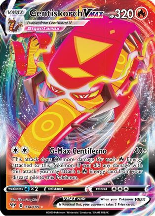 Centiskorch VMAX 034/189  - Holofoil SWSH03 Darkness Ablaze - Ultra Rare
