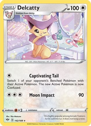 Delcatty 142/189  SWSH03 Darkness Ablaze - Rare