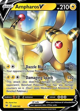 Ampharos V 049/185  - Holofoil SWSH04 Vivid Voltage - Ultra Rare