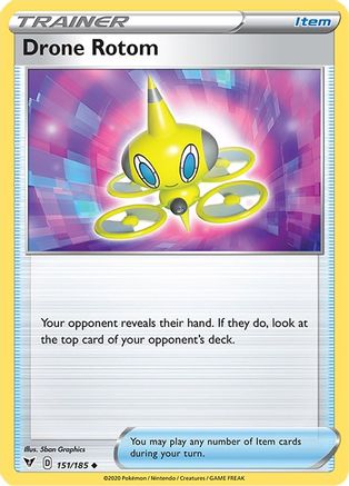 Drone Rotom 151/185  - Reverse Holofoil SWSH04 Vivid Voltage - Uncommon