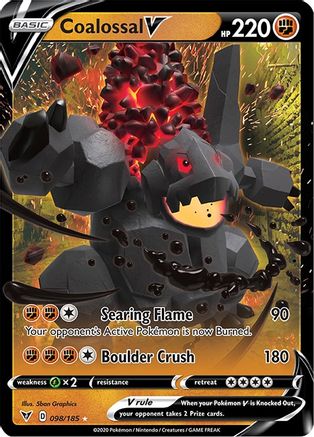 Coalossal V 098/185  - Holofoil SWSH04 Vivid Voltage - Ultra Rare