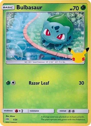 Bulbasaur 001/25  - Holofoil McDonalds 25th Anniversary Promos - Promo