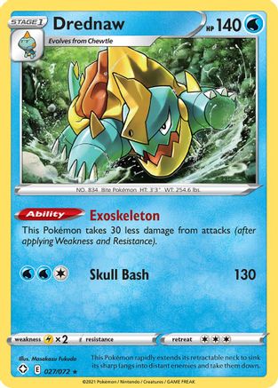 Drednaw 027/072  - Reverse Holofoil Shining Fates - Rare