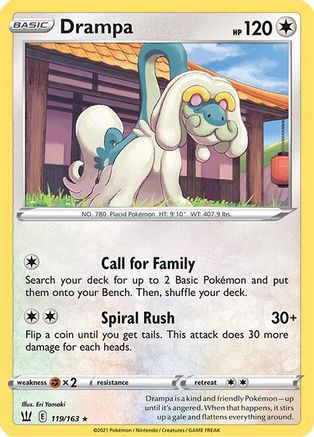 Drampa 119/163  SWSH05 Battle Styles - Rare