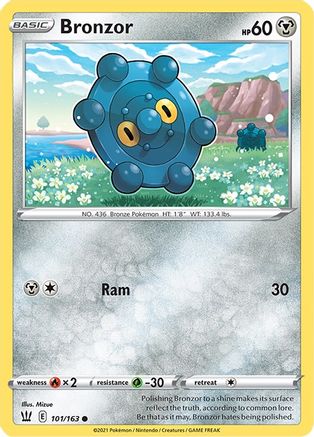 Bronzor 101/163  - Reverse Holofoil SWSH05 Battle Styles - Common