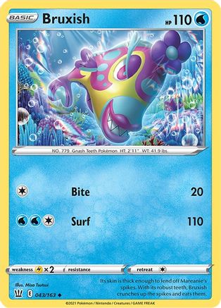 Bruxish 043/163  - Reverse Holofoil SWSH05 Battle Styles - Uncommon