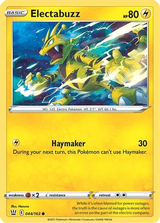Electabuzz 044/163  - Reverse Holofoil SWSH05 Battle Styles - Common