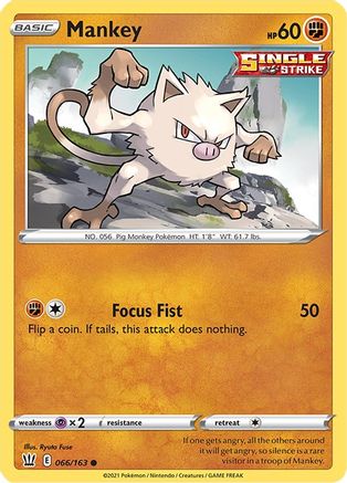 Mankey 066/163  SWSH05 Battle Styles - Common