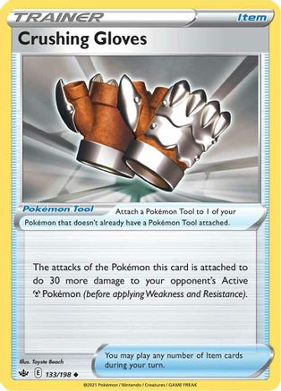 Crushing Gloves 133/198  - Reverse Holofoil SWSH06 Chilling Reign - Uncommon