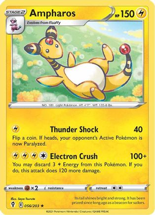 Ampharos 056/203  SWSH07 Evolving Skies - Rare