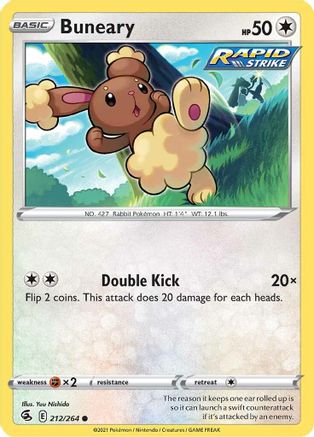 Buneary 212/264  SWSH08 Fusion Strike - Common