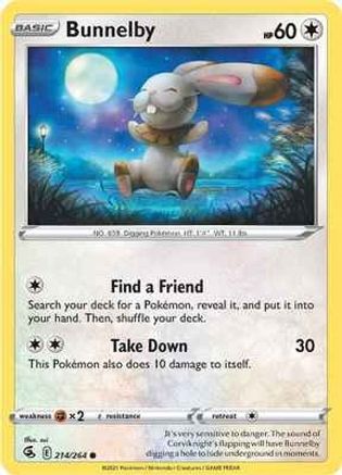 Bunnelby 214/264  SWSH08 Fusion Strike - Common