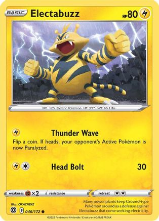 Electabuzz 046/172  - Reverse Holofoil SWSH09 Brilliant Stars - Common