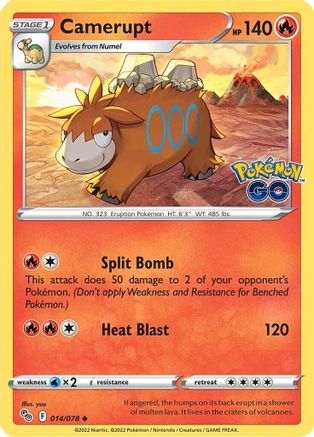 Camerupt 014/078  Pokemon GO - Uncommon