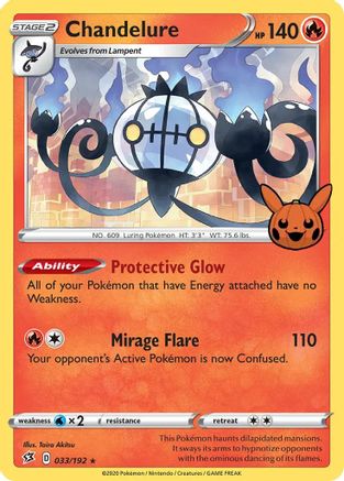 Chandelure 033/192  - Holofoil Trick or Trade BOOster Bundle - Promo