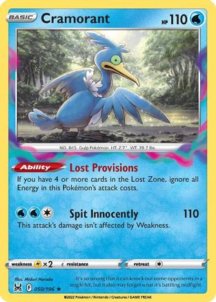Cramorant 050/196  SWSH11 Lost Origin - Rare
