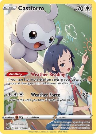 Castform TG11/TG30  - Holofoil SWSH11 Lost Origin Trainer Gallery - Ultra Rare