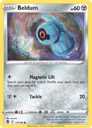 Beldum 117/195  - Reverse Holofoil SWSH12 Silver Tempest - Common