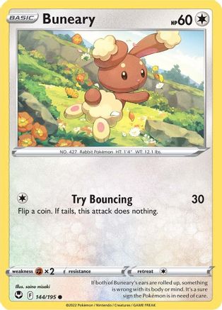 Buneary 144/195  - Reverse Holofoil SWSH12 Silver Tempest - Common