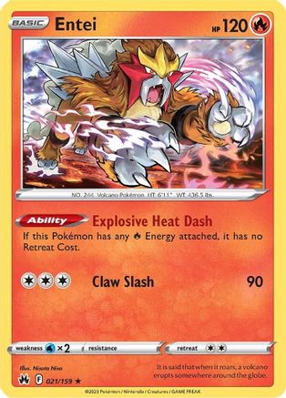 Entei 021/159  - Holofoil Crown Zenith - Holo Rare