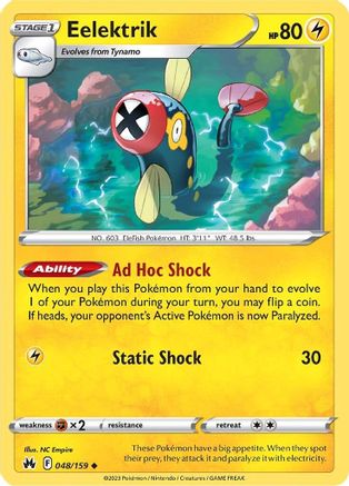 Eelektrik 048/159  - Reverse Holofoil Crown Zenith - Uncommon