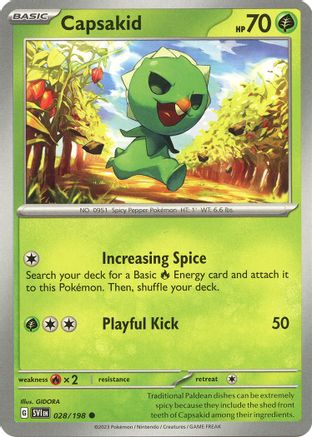 Capsakid 028/198  - Reverse Holofoil SV01 Scarlet & Violet Base Set - Common