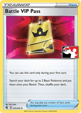 Battle VIP Pass 225/264  - Holofoil Prize Pack Series Cards - Uncommon