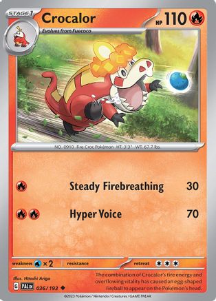 Crocalor 036/193  - Reverse Holofoil SV02 Paldea Evolved - Uncommon