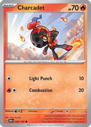 Charcadet 043/197  - Reverse Holofoil SV03 Obsidian Flames - Common