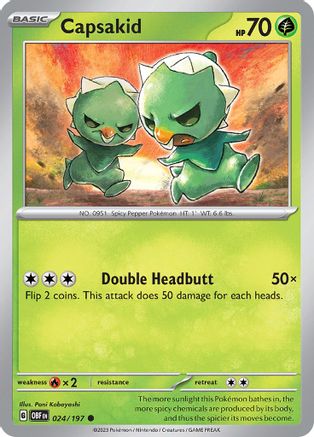 Capsakid 024/197  SV03 Obsidian Flames - Common