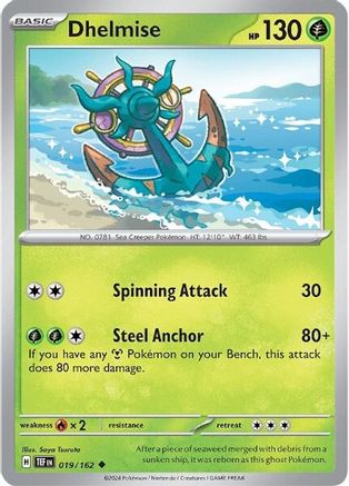 Dhelmise 019/162  - Reverse Holofoil SV05 Temporal Forces - Uncommon