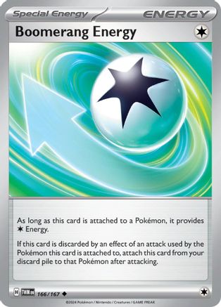 Boomerang Energy 166/167  - Reverse Holofoil SV06 Twilight Masquerade - Uncommon