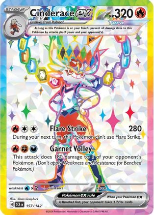 Cinderace ex 157/142  - Holofoil SV07 Stellar Crown - Ultra Rare