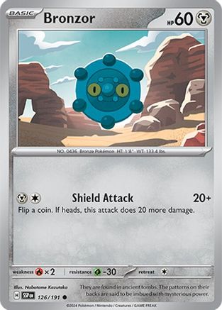 Bronzor 126/191  - Reverse Holofoil SV08 Surging Sparks - Common
