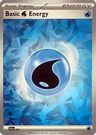 Basic Water Energy (Cracked Ice Holo) 011  - Holofoil SV07 Stellar Crown - Common
