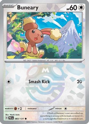 Buneary (Master Ball Pattern) 083/131  - Holofoil SV Prismatic Evolutions - Common