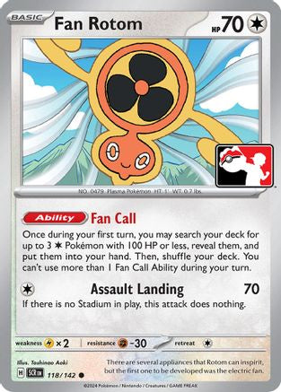 Fan Rotom 118/142  - Holofoil Prize Pack Series Cards - Common