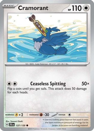 Cramorant 137/159  - Reverse Holofoil SV09 Journey Together - Common