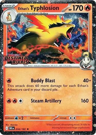 Ethan's Typhlosion (Prerelease) 034  - Holofoil SV10 Destined Rivals - Rare