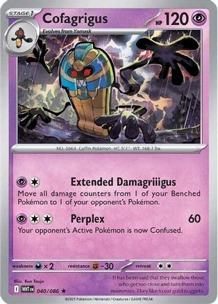 Cofagrigus 037/086  - Reverse Holofoil SV White Flare - Rare