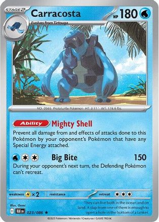 Carracosta 026/086  - Reverse Holofoil SV Black Bolt - Rare