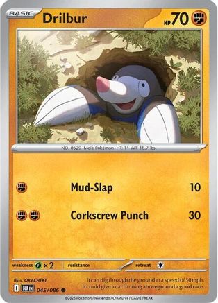 Drilbur 048/086  - Reverse Holofoil SV Black Bolt - Common
