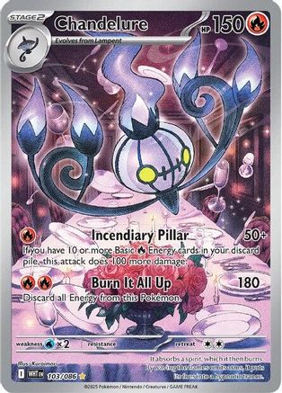 Chandelure 102/086  - Holofoil SV Black Bolt - Illustration Rare