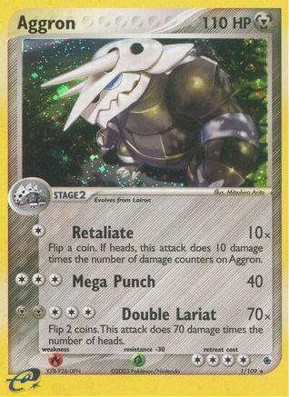 Aggron 001  - Holofoil Ruby and Sapphire - Holo Rare